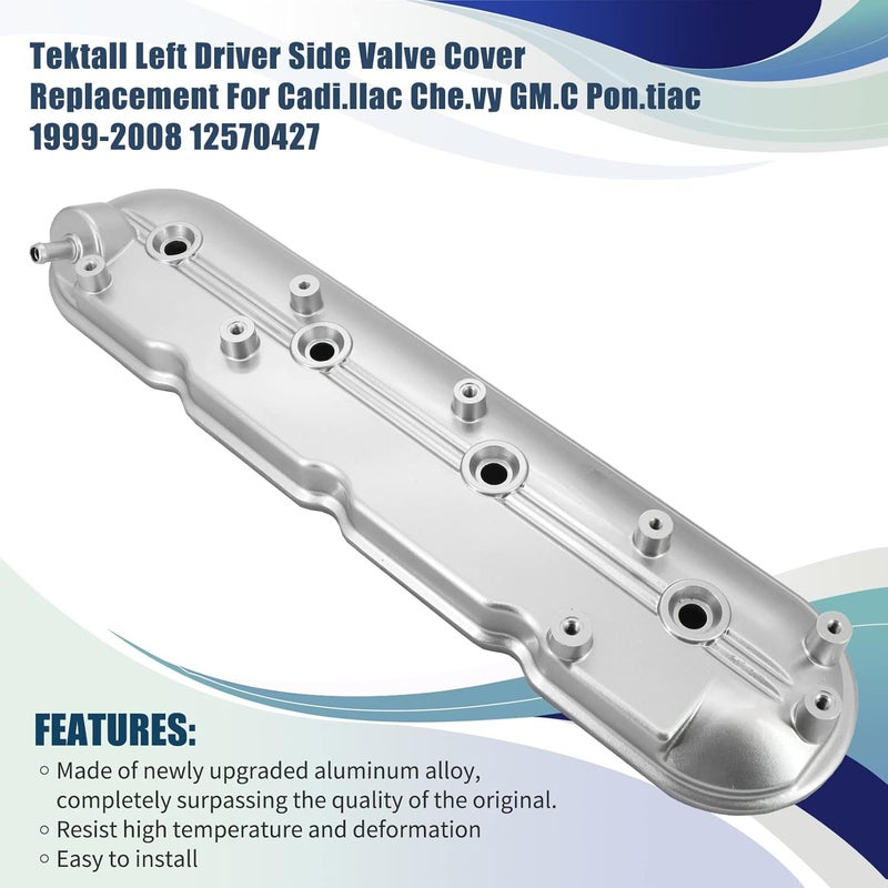 Tektall Valve Cover for Chev-rolet Tahoe 2000-2008, for G-M-C Yukon Yukon XL 1500 2500 2000-2008. Replace 264-965 12570427 12561820 (Driver Side) - Image 2